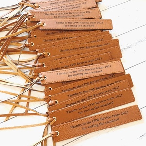 Factory Slim Design Laser Engraved Retro Bookmarks Anniversary Couple Gift Waterproof Personalized Custom PU Leather Bookmark