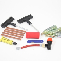 Outil de réparation de pneus de moto à haute pression portable avec cartouche de CO2 pour pneus à chambre à air et sans chambre à air, kit d'urgence ATV
