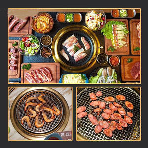 Modi <span class=keywords><strong>yakiniku</strong></span> โต๊ะเตาอั้งโล่เตาถ่านโต๊ะย่างบาร์บีคิวเกาหลีสำหรับร้านอาหาร - Product Image 4