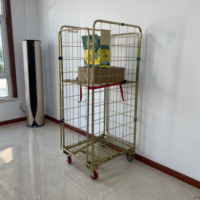 Chariot de transport pliable en acier inoxydable galvanisé personnalisable à quatre roues pour outils, usage industriel, OEM