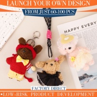 Création Personnalisée, Breloque de Sac en Peluche Chiot, Faible MOQ pour Sac à Main, Stock Boutique Urbaine, Souvenir Adorable, Bijou de Fête