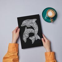 Kit d'artisanat de cartes d'art de velours de mode de vente chaude impression d'article conçue avec 7 marqueurs colorés affiches de coloriage d'art noir floues