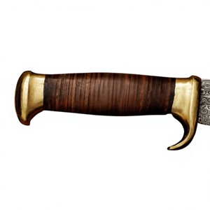 Couteau Bowie personnalisé fait main en acier Damas pour le camping et la chasse, manche en bois, bord plat, OEM/ODM, couteaux Bowie personnalisables - Product Image 4