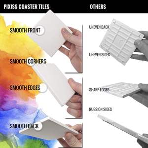 حامل أكواب سيراميك مربع من جينجيانغ جيا يي، قابل للطباعة بالتسامي، أبيض اللون - Product Image 3