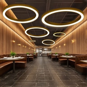 Lampada <span class=keywords><strong>a</strong></span> Sospensione Rotonda Semplice, Luci Pendenti Decorative <span class=keywords><strong>a</strong></span> Soffitto, Anelli Circolari Dorati, Lampadari LED Moderni di Lusso - Product Image 2