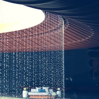 Cascade murale moderne en acier inoxydable pour jardin d'hôtel avec éclairage en option, conception paysagère extérieure