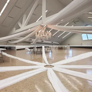 5X10 футов Белый Прозрачный фон занавеска из шифоновой ткани для свадебной вечеринки декоративный тканевый занавес