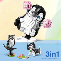 Vente en gros de blocs de construction miniatures transformables 3 en 1, jouet en briques panda, éléphant, girafe, cadeau éducatif pour enfants, assemblage DIY
