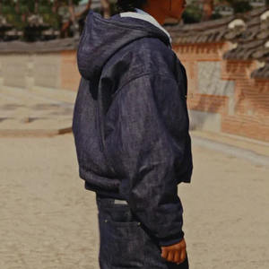 Chaquetas Vaqueras de Mezclilla para <span class=keywords><strong>Hombre</strong></span>, Estilo Bombero, con Capucha, Cierre de Botones, Diseño Cuadrado, Desgastado, Vintage, Japonés, Fabricantes - Product Image 6