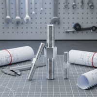 Left Right Thread Double End Rod Hex M4-M12 DIN GB Standard Positive Negative Bar Stud Bolts Screw Plain Finish Stainless Steel