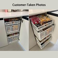 Étagère de rangement de cuisine en fil métallique empilable et pliable avec tiroir coulissant, organisateur de placard pour épices, bouteilles et garde-manger