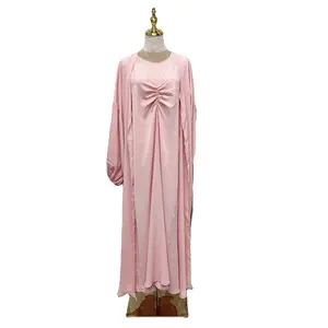 Solid Underdress For Muslim Girls Luxury Dubai Muslim Dress Wholesale Women Islamic Abaya 2022 Latest Design