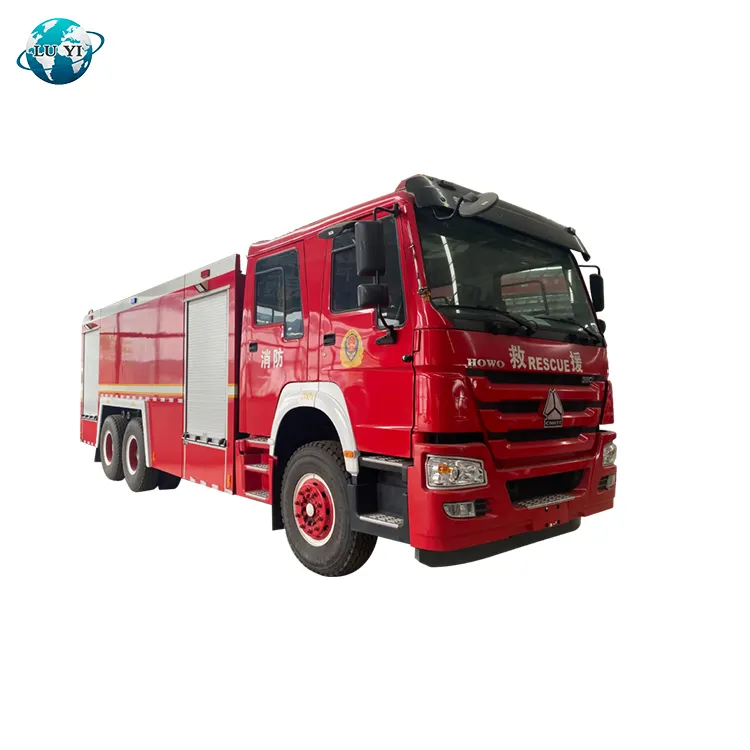 Camion de pompiers à poudre de mousse 6x4, camion de secours à eau avec porte roulante, camion de lutte contre l'incendie, prix neuf