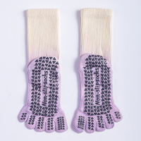 Xiangyi Calcetas Antideslizantes Gradient Color Anti Slip Gym Barre Yoga Pilates Toe Silicon Jel Chaussettes