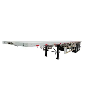 40ton त्रि-धुरा ट्रक रस्सा फ्लैट बिस्तर फ्लैटबेड अर्ध ट्रेलर के लिए 20 '40' कंटेनर