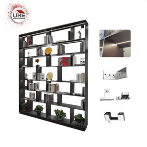 Bookcase With Built-In Lights Custom Design Aluminum Alloy Board <strong>Bookshelf</strong> and Shelving System With Light - Product Image 2