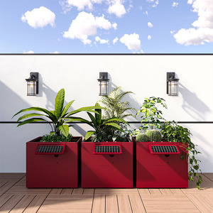 Jardinière carrée intelligente personnalisée, pot de plantation écologique, économie d'énergie, acier inoxydable, décoration de jardin à domicile, revêtement en poudre - Product Image 2