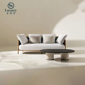 Hiện đại sang trọng ngoài trời tếch <span class=keywords><strong>sofa</strong></span> <span class=keywords><strong>Set</strong></span> Patio đồ nội thất không thấm nước vườn mây <span class=keywords><strong>sofa</strong></span> - Product Image 4