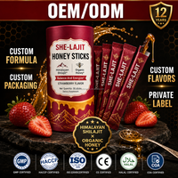 Bâtonnets de miel pur Shilajit OEM pour hommes 500mg – Résine de l'Himalaya pour l'énergie et la force – Emballage personnalisé OEM – Direct Usine