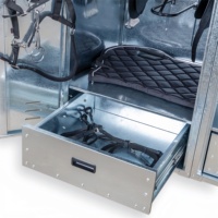 Coffre de Selle Galvanisé avec Serrure, Armoire de Rangement Professionnelle pour Équipement Équestre, Organisateur d'Équipement d'Équitation