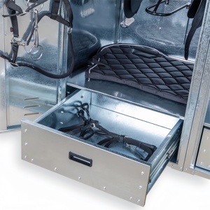 Coffre de <span class=keywords><strong>Selle</strong></span> Galvanisé avec Serrure, Armoire de Rangement Professionnelle pour Équipement Équestre, Organisateur d'Équipement d'Équitation - Product Image 4