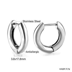 Pendientes de Aro Minimalistas Hipoalergénicos de Acero Inoxidable para Mujer, Venta al por Mayor de Joyería Fina - Product Image 2