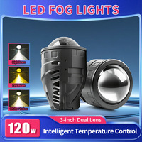 Phares de voiture à LED les plus vendus, projecteur monocoupe, blanc-jaune bicolore, intelligent, haute puissance, laser 3 pouces 90W