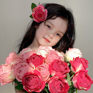 Rose artificielle Yasunobu à tige unique en soie, rose foncé, rose clair, rose pâle, pour la maison, les mariages, les accessoires de photographie, les bouquets - Product Image 1