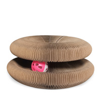 Planche à gratter pour chat en carton ondulé, pliable, écologique, classique d'Halloween, en forme d'accordéon magique, avec accessoires clochette
