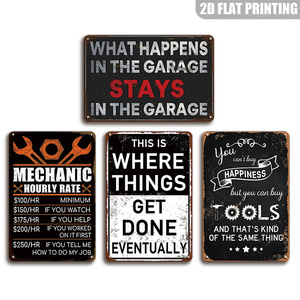 Décor mural en tôle métallique à thème outils pour la réparation de tôles, pour la grotte des hommes - Product Image 1