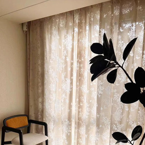 Súper suave mariposa francesa Iris hilo Jacquard cortina gasa aislamiento térmico velo transparente <span class=keywords><strong>cortinas</strong></span> de sala de estar dormitorio - Product Image 3