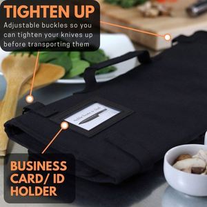 Bolsa para cuchillos de chef (8+ ranuras) con acolchado, capacidad para 8 cuchillos MÁS su cuchillo para carne, afilador de cuchillos, utensilios y una bolsa con cremallera. - Product Image 1