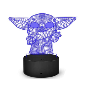 3D ilusión bebé <span class=keywords><strong>Yoda</strong></span> lámpara de la noche Juguetes LED de luz de noche para niños decoración de la habitación de función - Product Image 1