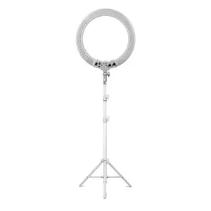 White 18 inch Ring Light True 55W Photo Studio Beauty Salon Portable Photography Ultra Thin Ring Light with Tripod Stand Remote