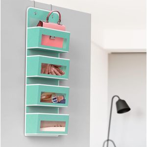 4 Pocket Over Door <b>Hanging</b> Organizer Turquoise Baby <b>Storage</b> Closet <b>Wall</b> Mount Fabric Organizer - Product Image 6
