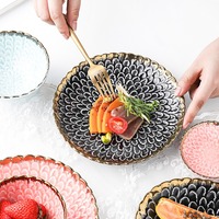 Ensemble de vaisselle moderne en céramique couleur macaron pour la salle à manger à la maison comprenant des assiettes, des bols et des plats