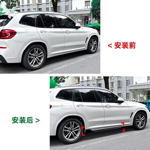 Bmw X3 X4 G01 G02 Side Skirts Piano Black Carbon Fiber Texture Abs Body Kit 2018 2024 M Sport - Product Image 4