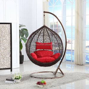 Muebles de Jardín de Ratán, Silla Colgante Redonda Tipo Huevo, Silla de Ratán con Forma de Cesta - Product Image 3