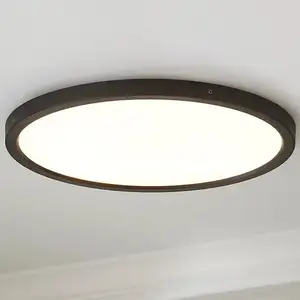 Luz de teto LED redonda de montagem embutida de 12 polegadas LED integrado de 15 polegadas preto