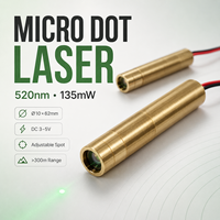 ZhonNa Nouveau Module Laser Vert 520nm 135mW à Ligne Micro-Pointe Longue Portée, Outil de Visée et de Positionnement à Mise au Point Réglable, Pièces d'Instrument