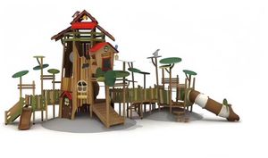 Op Maat Gemaakte Houten Speeltuin Glijbaan Pine Palissander Hout Kist Voor Kinderen Sportpark Winkelcentrum Avontuur Park Bos Bloem - Product Image 2