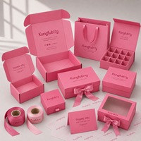 Boîtes d'expédition en carton ondulé rose au design attrayant et personnalisé, boîte de livraison par abonnement mensuel