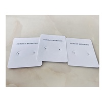 Logotipo personalizado de PVC puro, Tarjeta para pendientes, expositor de joyería, tarjetero, collar, embalaje, con logotipo, color blanco, gran oferta