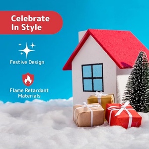 Rollo de alfombra de nieve <span class=keywords><strong>falsa</strong></span> de invierno, manta de nieve <span class=keywords><strong>navideña</strong></span> para decoración de pueblo y <span class=keywords><strong>chimenea</strong></span> de vacaciones - Product Image 6