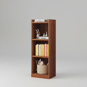 Estantería vertical estrecha de 3 niveles, de madera, independiente, delgada, abierta, para el hogar, oficina, dormitorio, sala de estar - Product Image 1