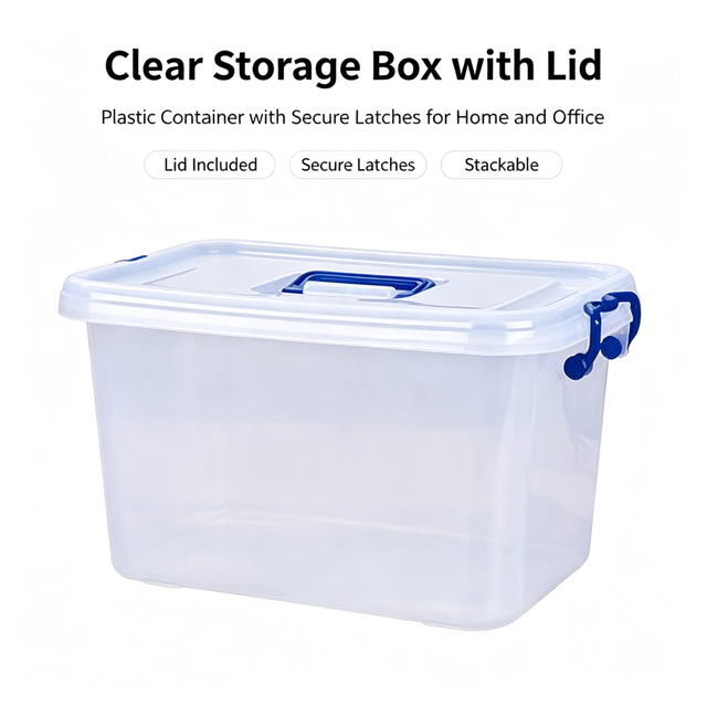 New Product 10l Large Plastic Containers Stackable Storage Plastic Bin Box,Clear Plastic Storage Box With Lid