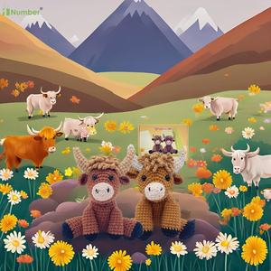 Hot Kids Adultos <span class=keywords><strong>Principiantes</strong></span> Intermedio Regalo de Navidad Animales Highland Cow Easy <span class=keywords><strong>Amigurumi</strong></span> Knitting Set Doll Crochet Kit - Product Image 6