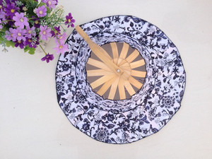 Abanico Plegable Redondo de Bambú con Logotipo Personalizado Estilo Japonés, Abanico de Mano para Bodas - Product Image 6