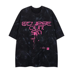 T-shirt Oversize da Uomo Estivo Hip Hop Nuovo Stile <span class=keywords><strong>Giapponese</strong></span> Streetwear di Tendenza a Maniche Corte Tinta Unita 280 Grammi in Puro Cotone Stampato - Product Image 1