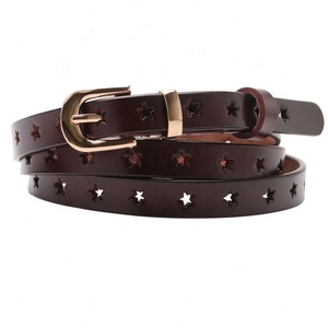 Cinturón <span class=keywords><strong>de</strong></span> Cuero Vacuno Puro para Mujer, Cinturón <span class=keywords><strong>de</strong></span> Vestir <span class=keywords><strong>de</strong></span> Cuero Vacuno con Decoración <span class=keywords><strong>de</strong></span> Estrella <span class=keywords><strong>de</strong></span> Cinco <span class=keywords><strong>Puntas</strong></span> Hueca, Combinable con Todo - Product Image 5